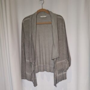 Beau Jours Army Green Waterfall Jersey Cardigan Size Medium